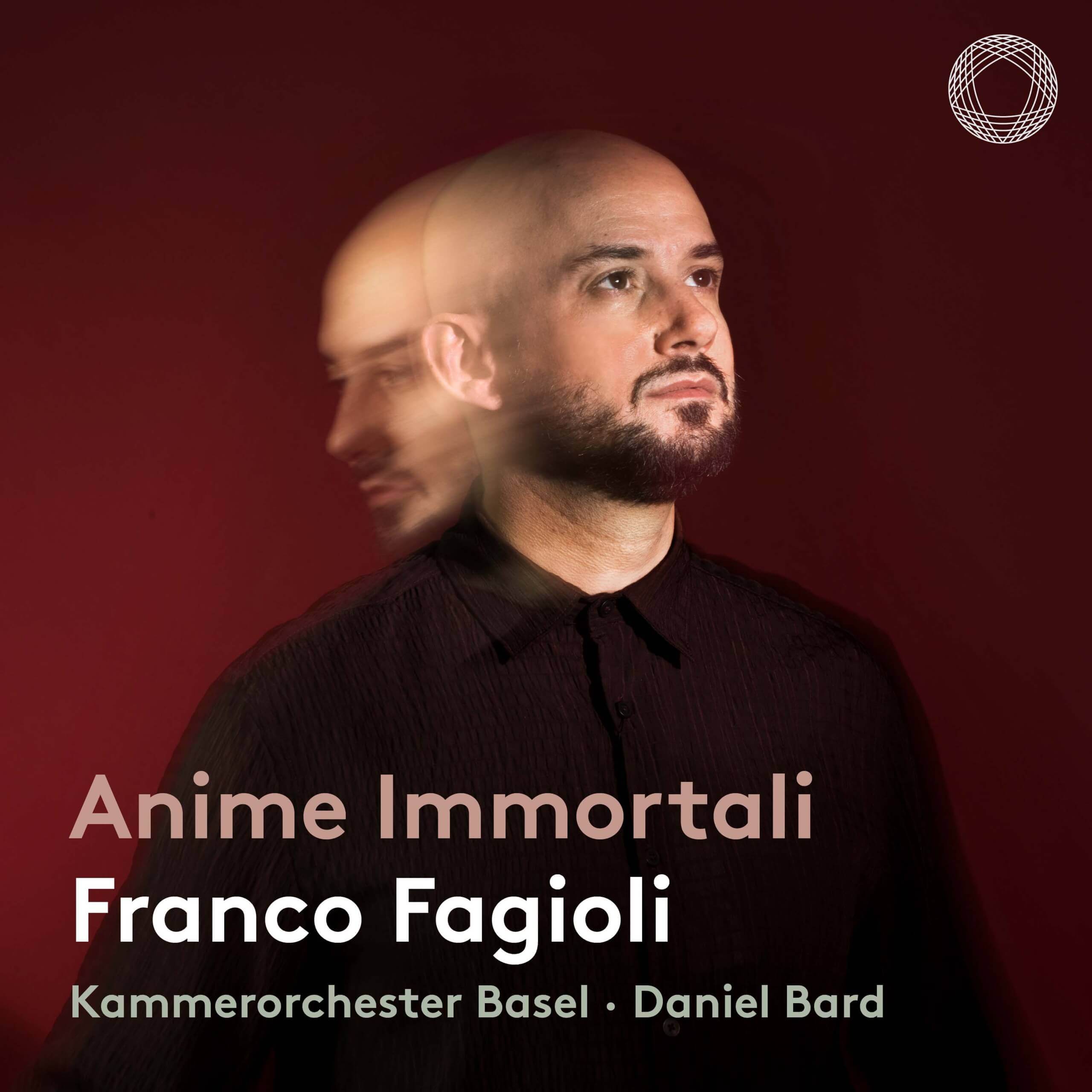 Album cover "Anime Immortali" Mozart Arias, Franco Fagioli, Kammerorchester Basel, Daniel Bard