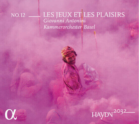 Album cover Haydn2032 "Les jeux et les plaisirs" with the Basel Chamber Orchestra and Giovanni Antonini