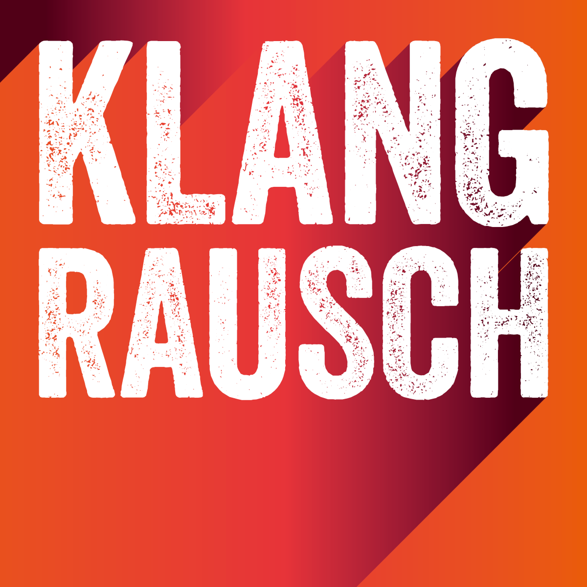 The 2023/24 season poster of the Basel Chamber Orchestra. The season title Klangrausch can be read in white on an orange-red background.