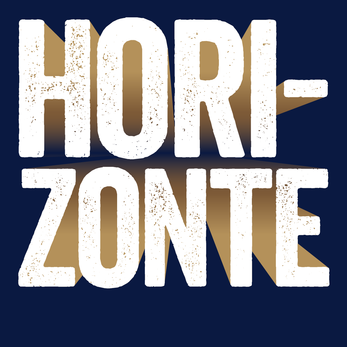 Das Saisonplakat 2024/25 des Kammerorchester Basel. Auf blauem Hintergrund ist in weiss der Saison-Titel Horizonte zu lesen.