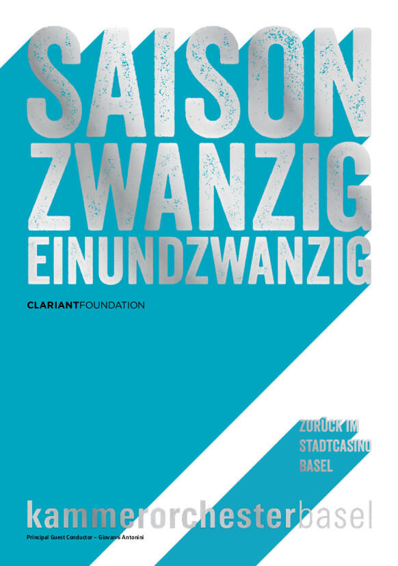Cover of the 2020/21 season program of the Basel Chamber Orchestra.